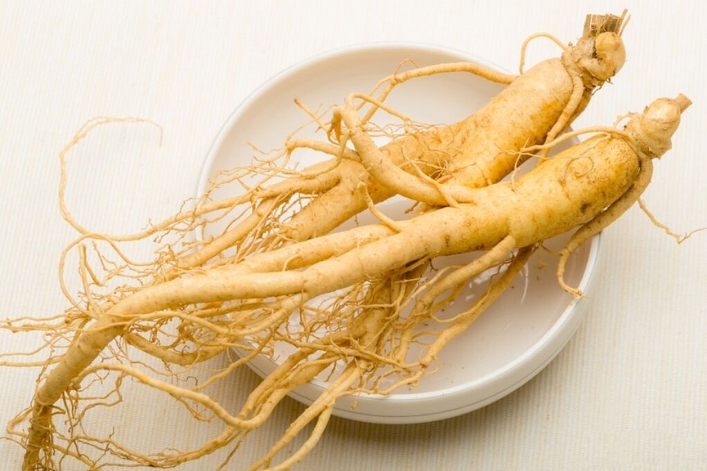 Akar ginseng mangrupikeun dasar tincture anu ngagedékeun sirit